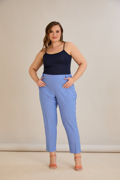 Pantaloni marimi mari elastici de vara - violet