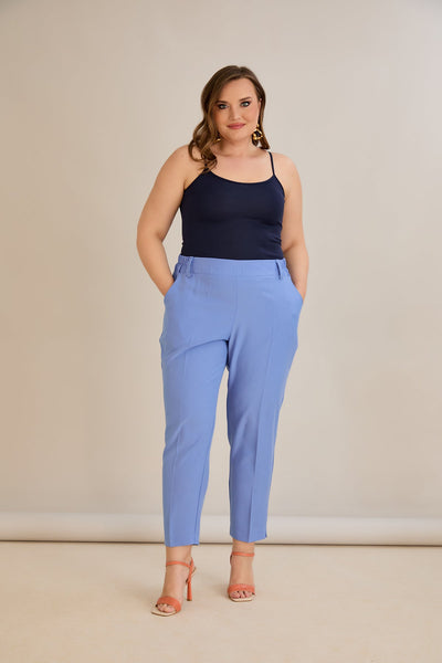 Pantaloni marimi mari elastici de vara - violet
