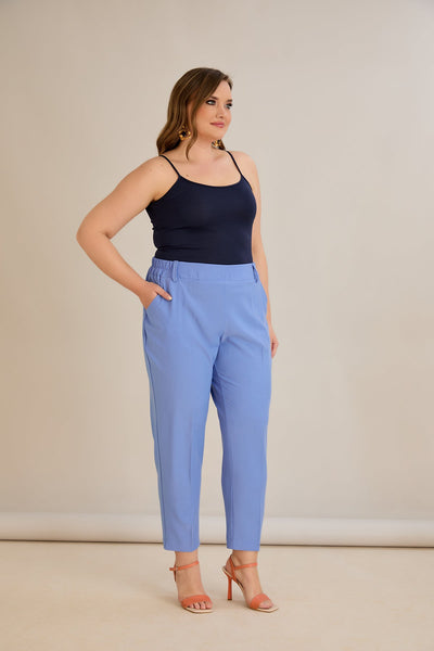 Pantaloni marimi mari elastici de vara - violet