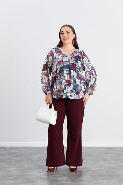 Bluza marime mare cu croiala libera - pastel