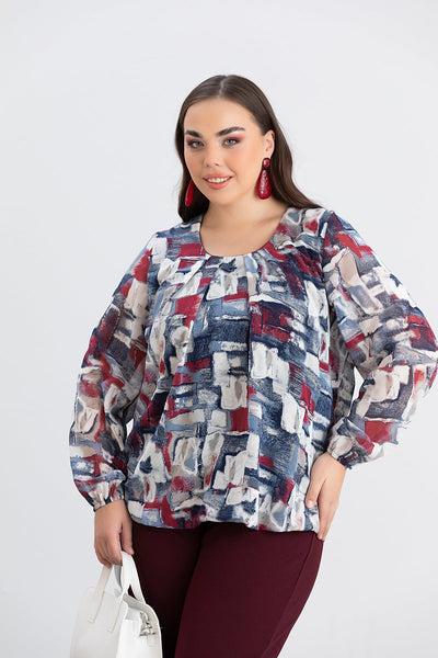 Bluza marime mare cu croiala libera - pastel 