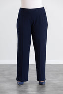 Pantalon marime mare cu croiala larga - albastru inchis