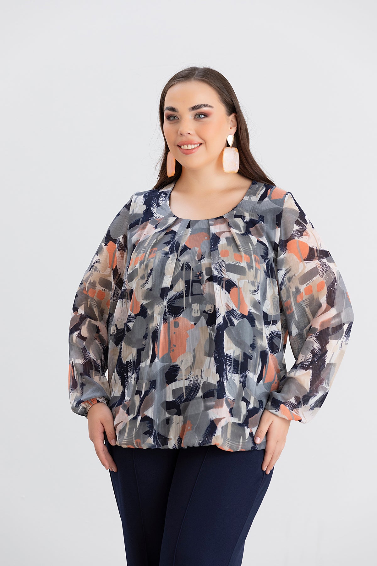 Bluza marime mare cu croiala libera - cercuri