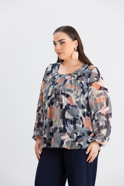 Bluza marime mare cu croiala libera - cercuri