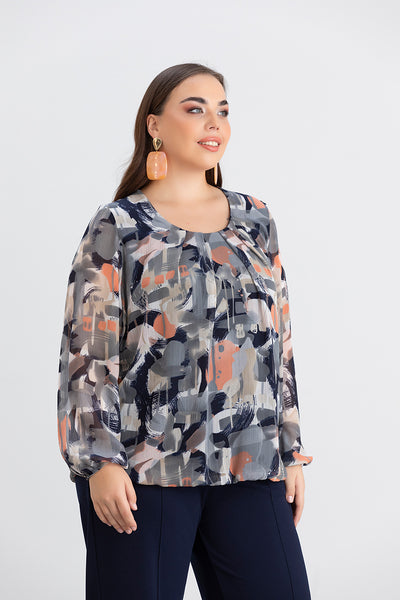 Bluza marime mare cu croiala libera - cercuri