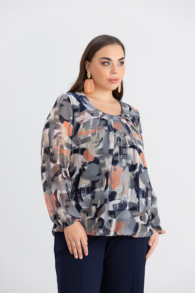 Bluza marime mare cu croiala libera - cercuri
