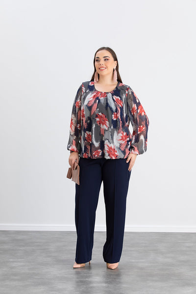 Bluza marime mare cu croiala libera - multicolor