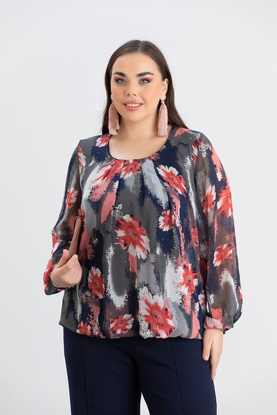 Bluza marime mare cu croiala libera - multicolor