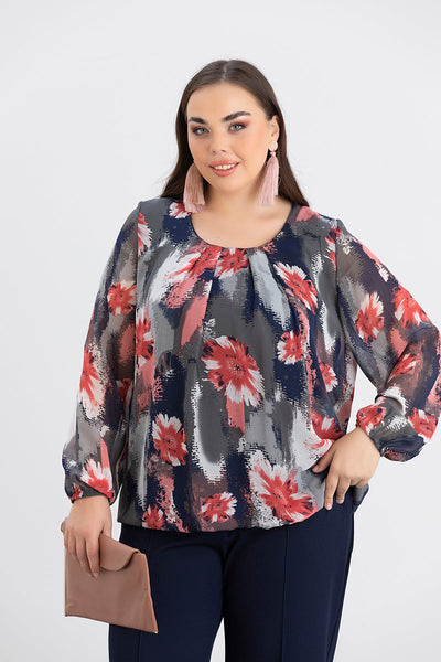 Bluza marime mare cu croiala libera - multicolor