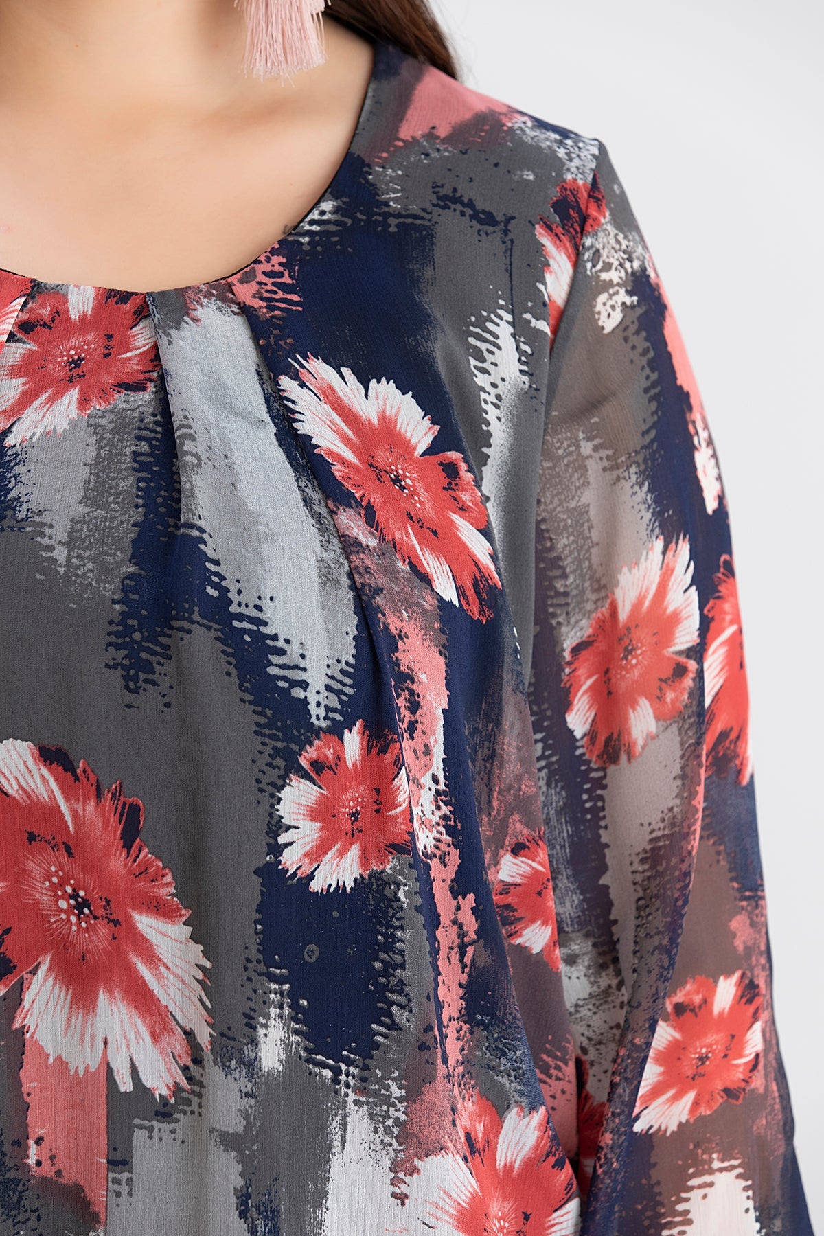 Bluza marime mare cu croiala libera - multicolor