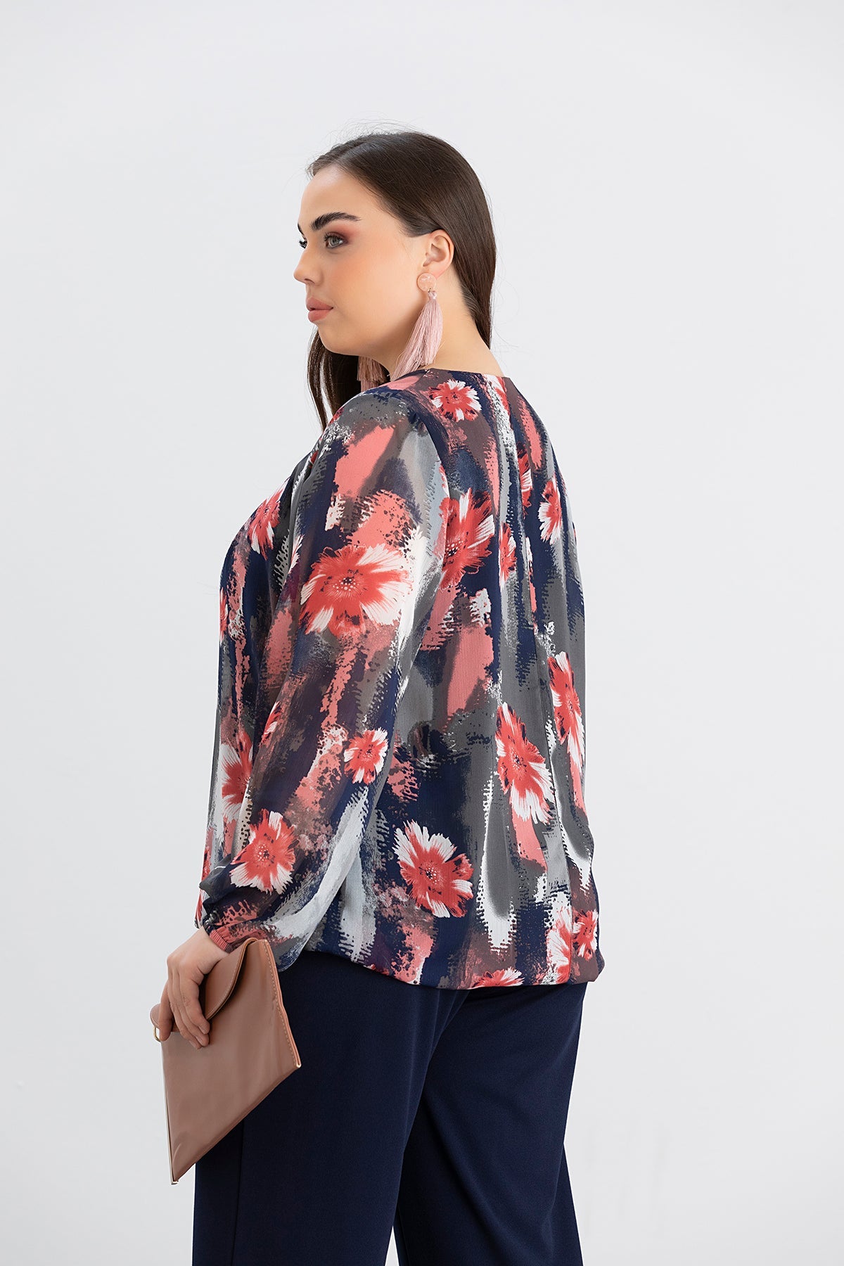 Bluza marime mare cu croiala libera - multicolor