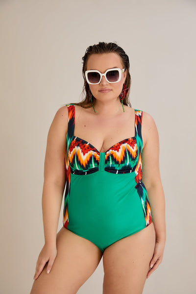 Costum de baie intreg marime mare clasic Havana