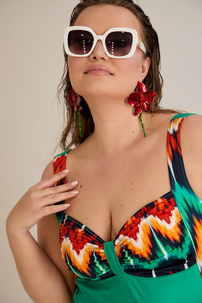 Costum de baie intreg marime mare clasic Havana