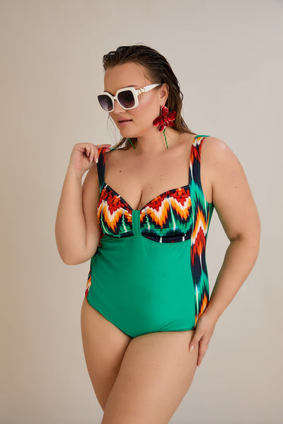Costum de baie intreg marime mare clasic Havana