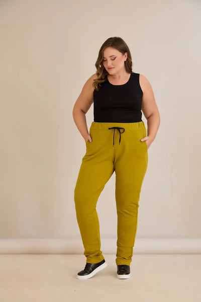 Pantalon sport marime mare Daily - muștar