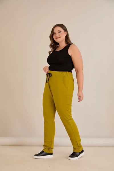 Pantalon sport marime mare Daily - muștar