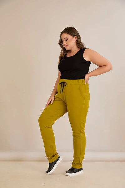 Pantalon sport marime mare Daily - muștar