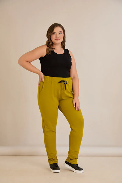 Pantalon sport marime mare Daily - muștar