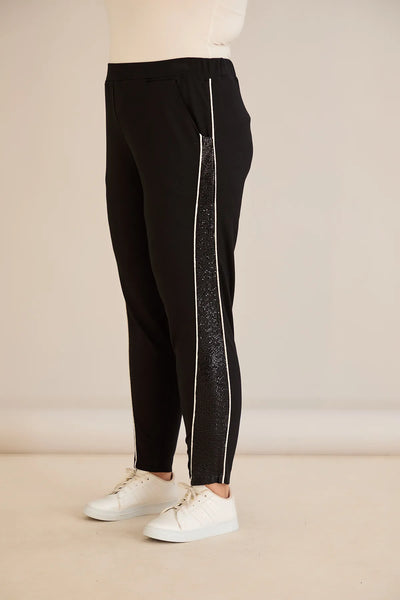 Pantalon sport mărime mare cu bandă laterală strălucitoare