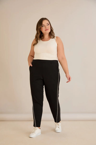 Pantalon sport mărime mare cu bandă laterală strălucitoare