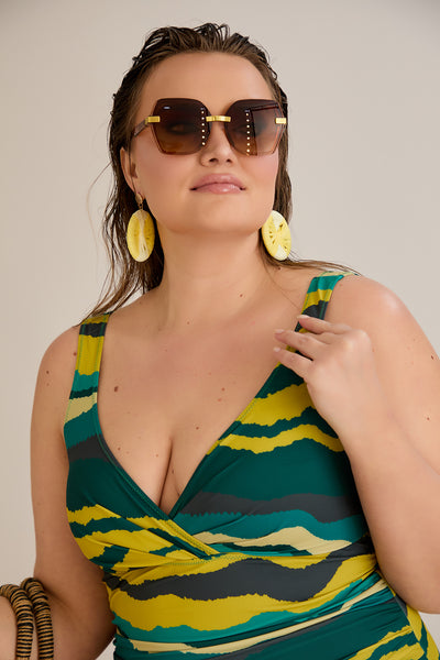 Costum de baie intreg marime mare clasic Tropic