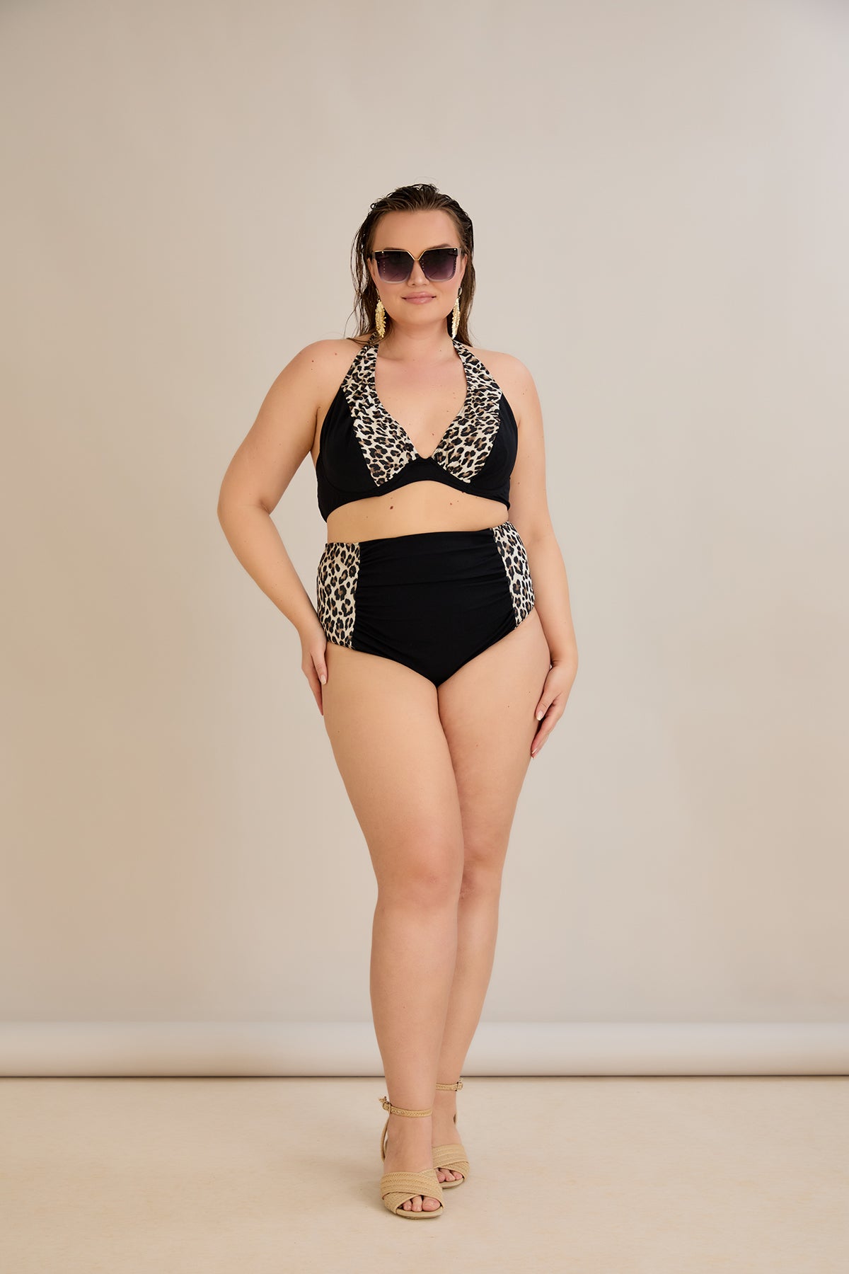 Costum de baie marime mare - Leopard