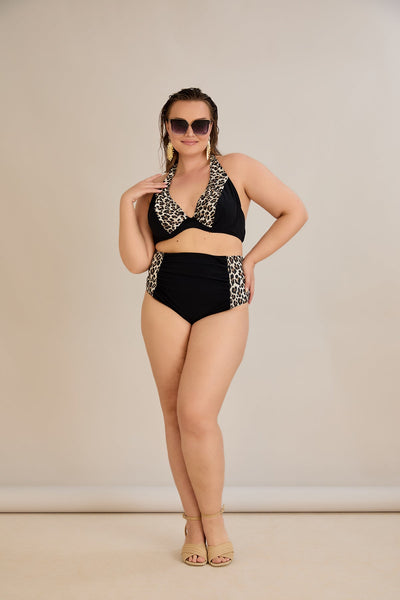 Costum de baie marime mare - Leopard