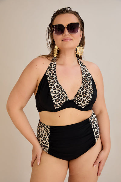 Costum de baie marime mare - Leopard