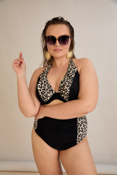 Costum de baie marime mare - Leopard