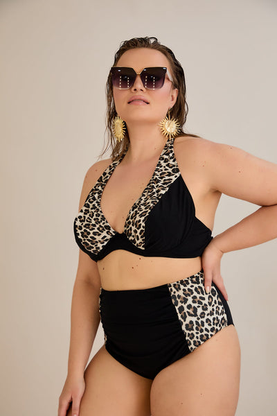 Costum de baie marime mare - Leopard