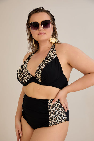Costum de baie marime mare - Leopard