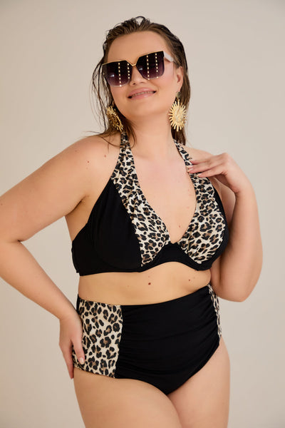 Costum de baie marime mare - Leopard