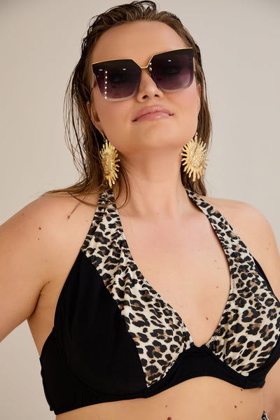 Costum de baie marime mare - Leopard