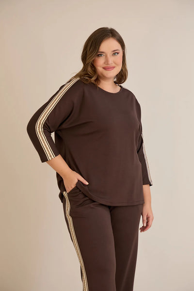 Trening mărime mare cu bandă luxoasă – moka