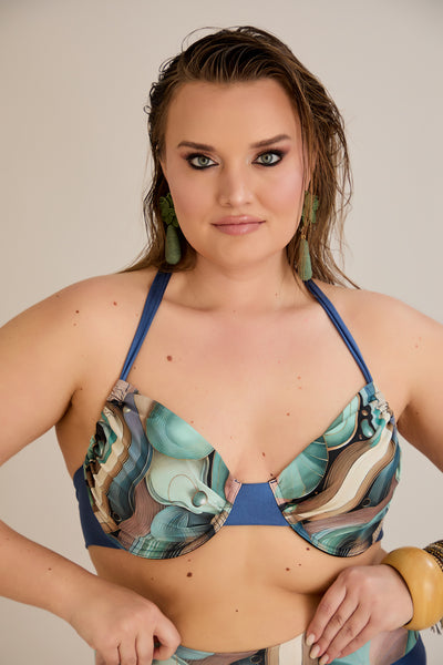 Costum de baie marime mare din 2 piese Ocean
