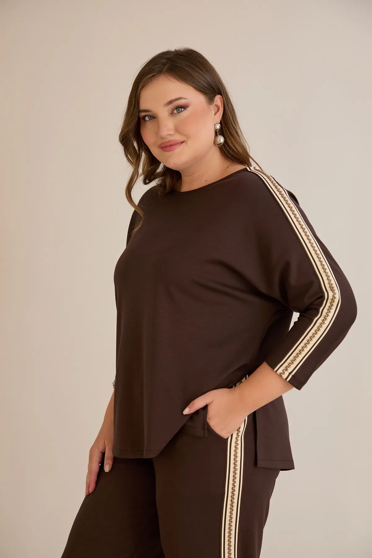 Trening mărime mare cu bandă luxoasă – moka