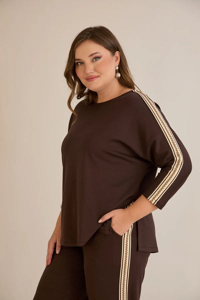 Trening mărime mare cu bandă luxoasă – moka