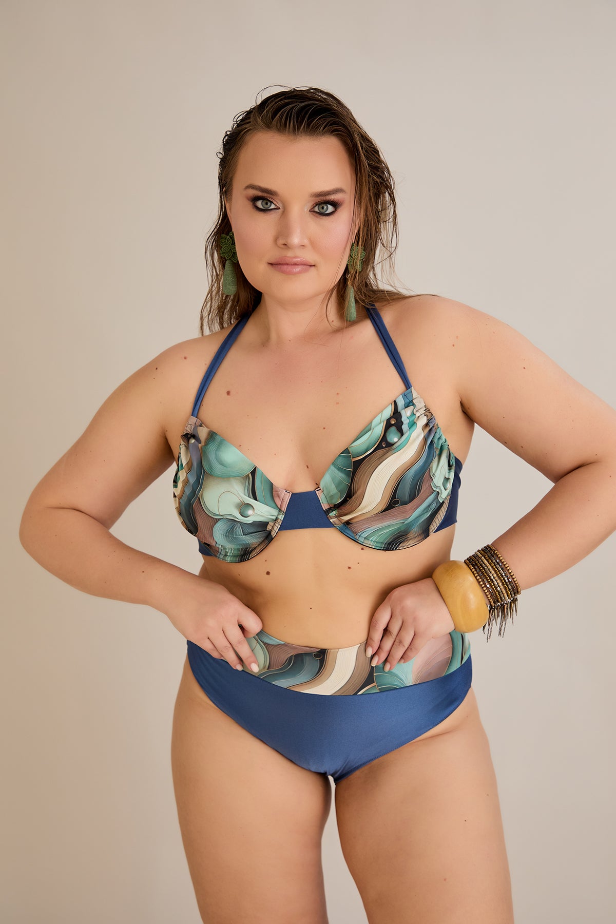 Costum de baie marime mare din 2 piese Ocean