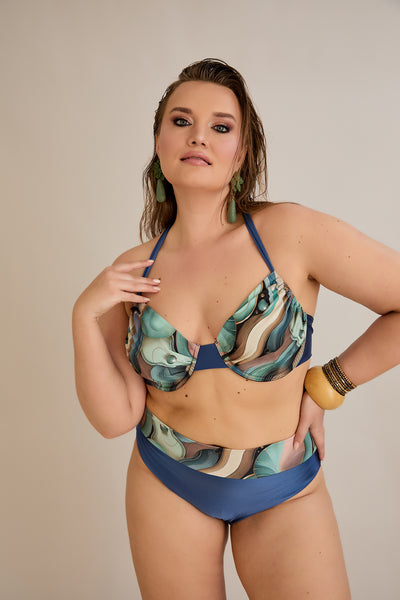 Costum de baie marime mare din 2 piese Ocean