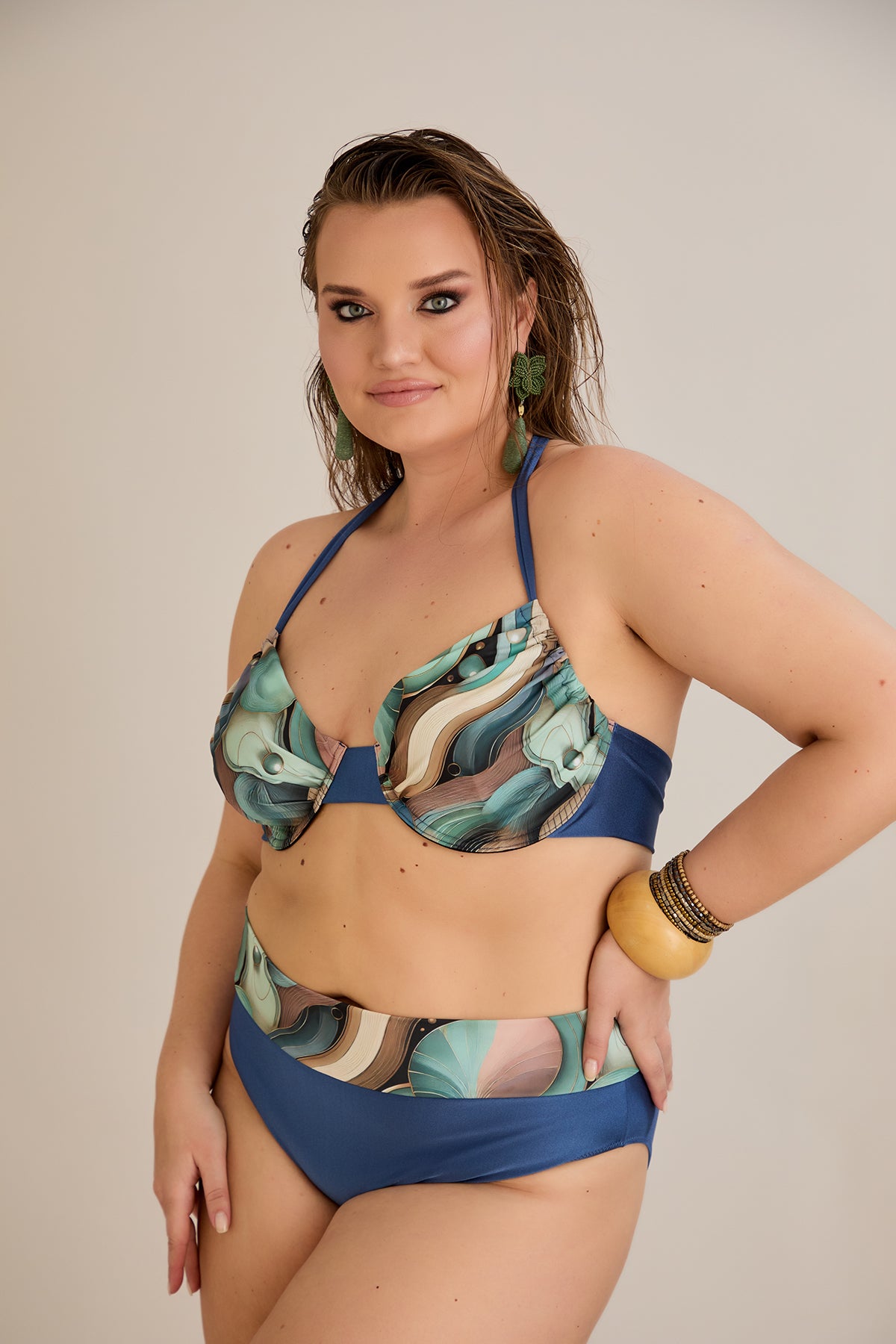 Costum de baie marime mare din 2 piese Ocean