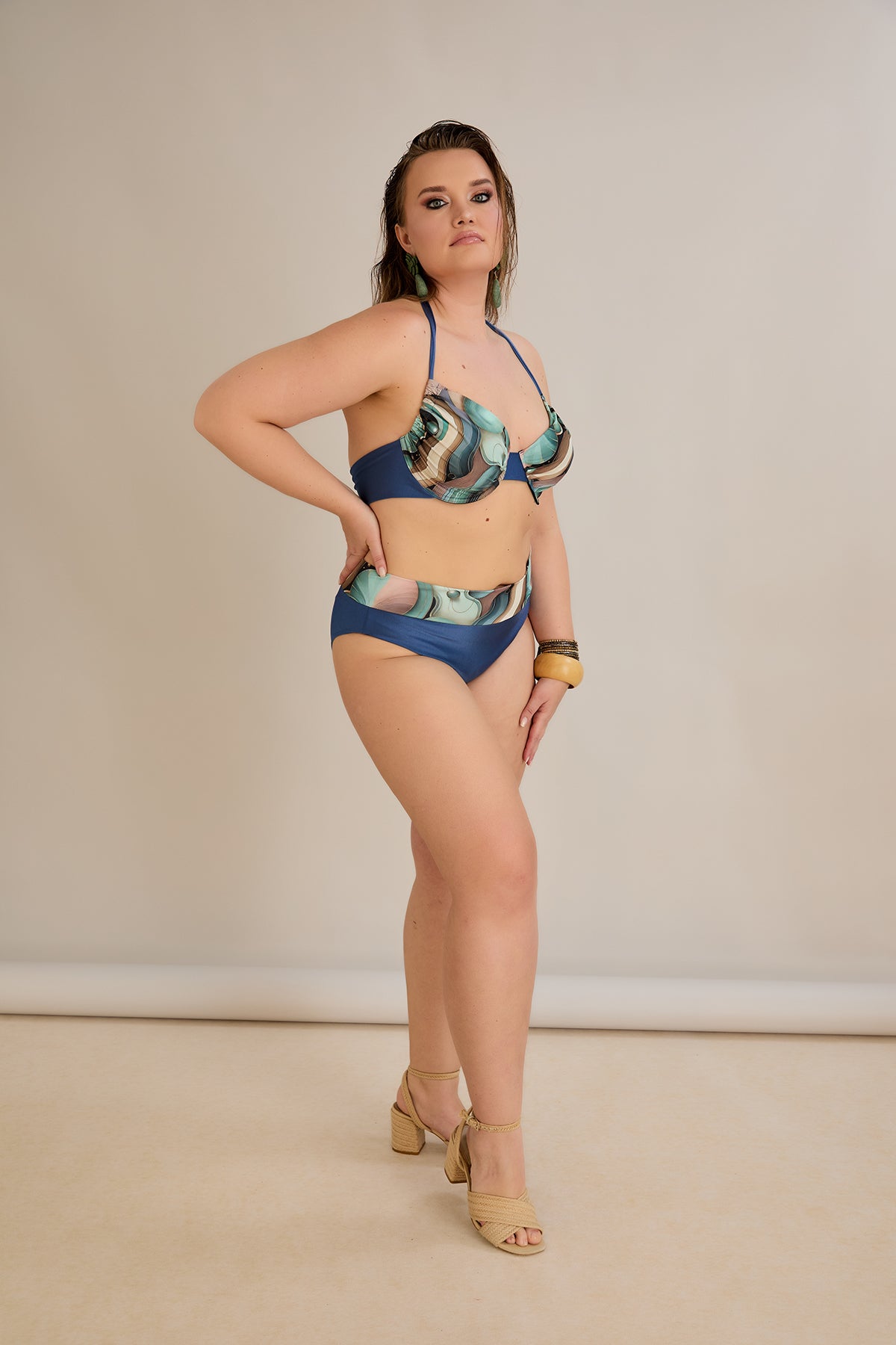 Costum de baie marime mare din 2 piese Ocean