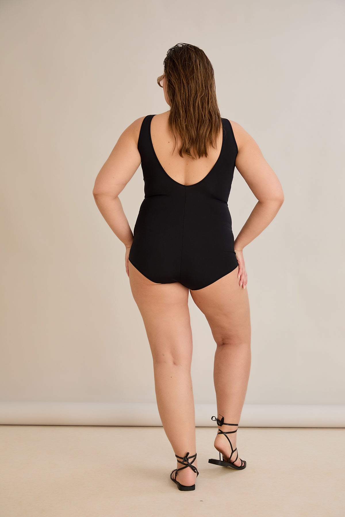 Costum de baie marime mare cu efect modelator - Sahara