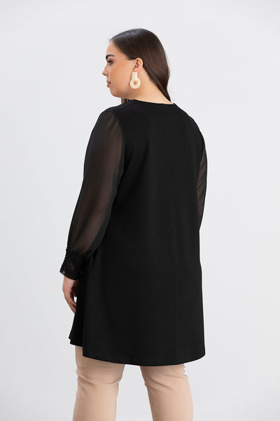 Tunica marime mare cu maneci din sifon