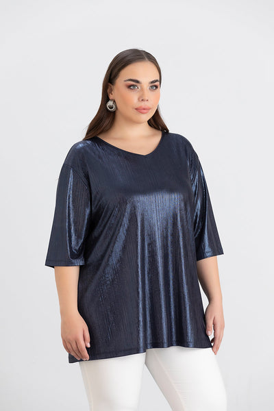 Bluza festiva marime mare pe albastru