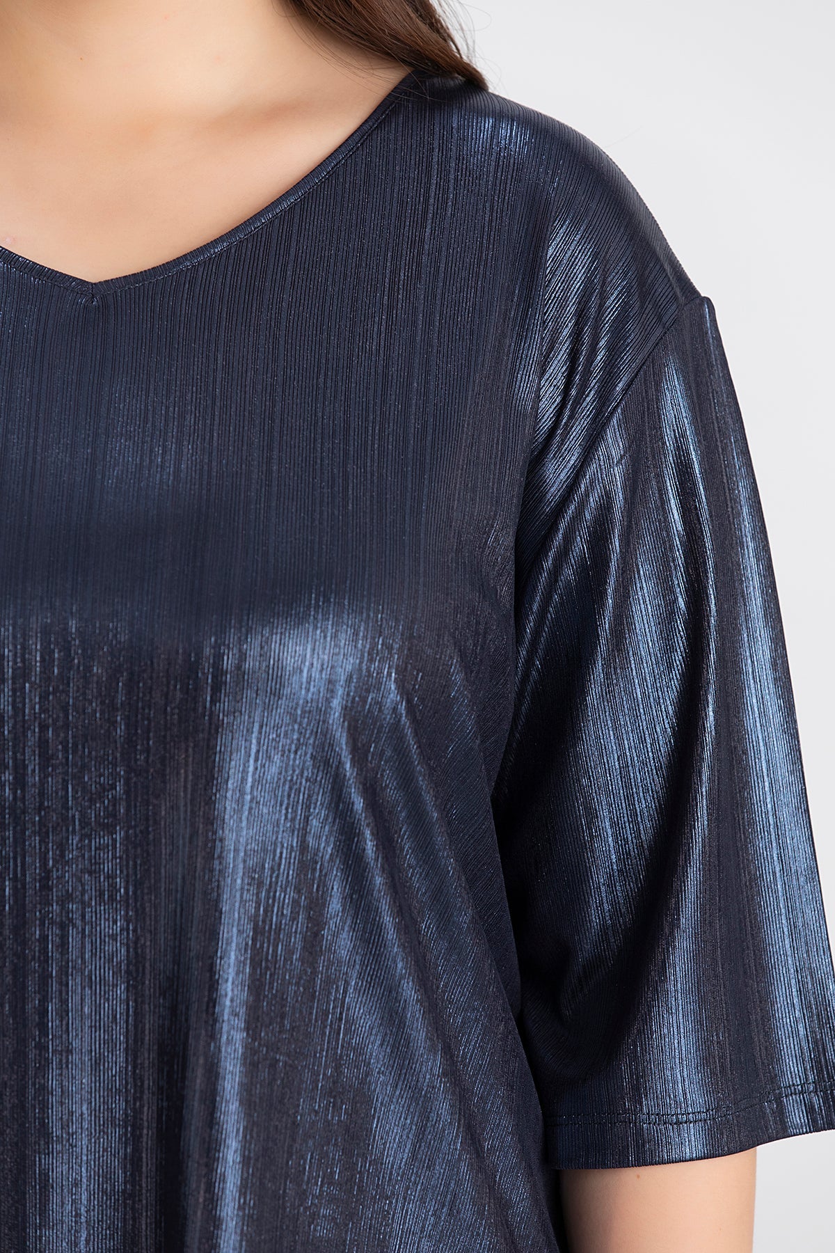 Bluza festiva marime mare pe albastru