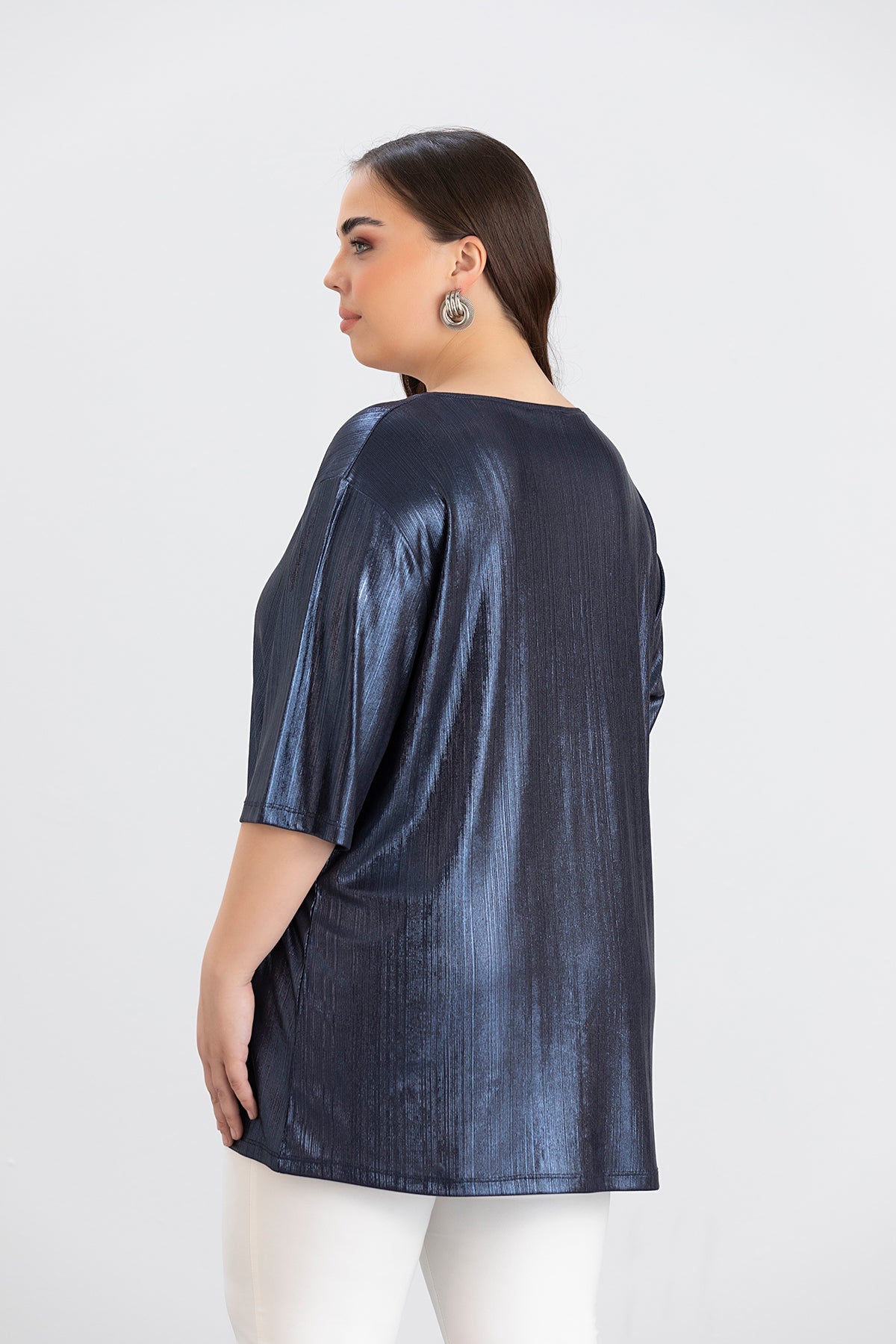 Bluza festiva marime mare pe albastru