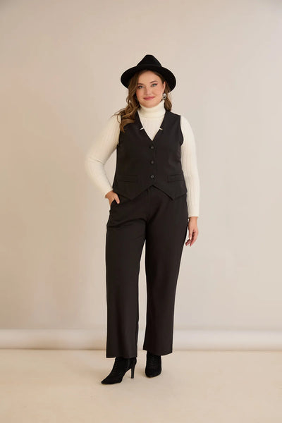 Pantalon elegant mărime mare cu dungi discrete