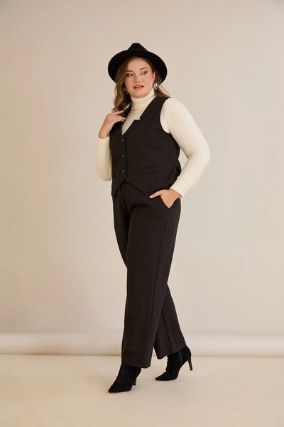 Pantalon elegant mărime mare cu dungi discrete