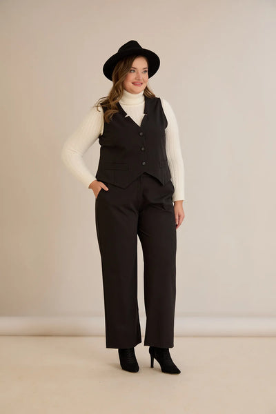 Pantalon elegant mărime mare cu dungi discrete