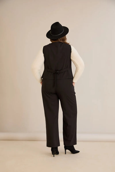 Pantalon elegant mărime mare cu dungi discrete